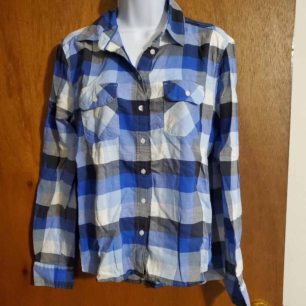 Aeropostale Blue plaid button up